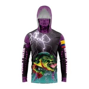 Buzo pesca con capucha morado